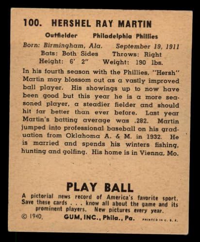 1940 משחק כדור 100 הרש מרטין פילדלפיה פיליס VG פיליז