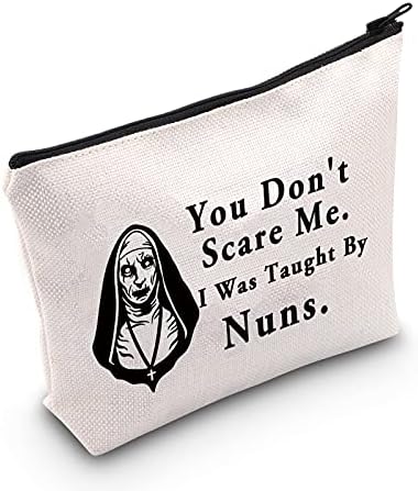Levlo Nuns סרט איום נורא קוסמטיקה תיק נזירות מעריצים מתנה אתה לא מפחיד אותי לימדו אותי איפור רוכסן תיק שקית