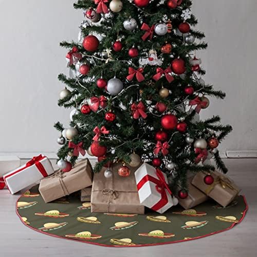 כובע מקסיקני חצאית עץ חג המולד קטיפה רכה אדומה מכוסה למסיבת חג המולד קישוטים חגיגיים מקורה חיצונית