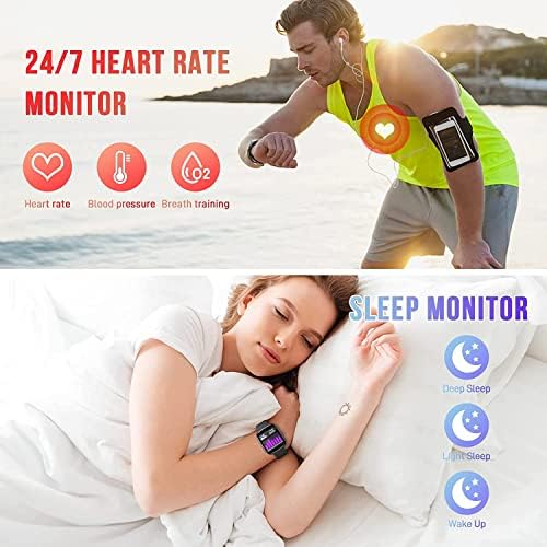 שעון חכם Bluenext, 1.4'''לאל מגע כושר, עם דופק, לחץ דם ומוניטור שינה, הודעת הודעות, שעון חכם לגברים נשים