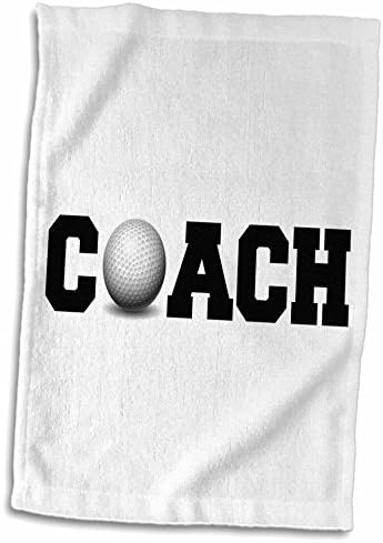 מאמן 3 דרוז, אותיות שחורות עם כדור גולף על רקע לבן - מגבות