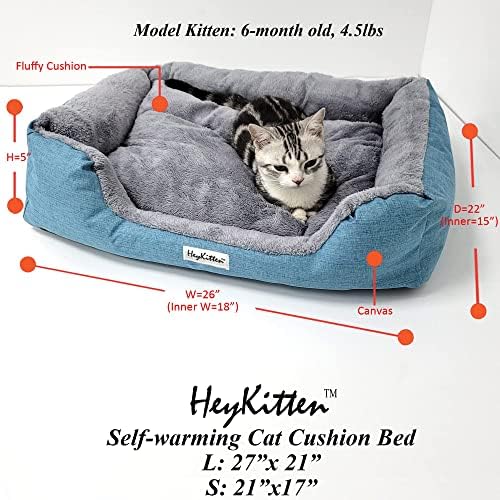 הייקיטן אולטרה רך חתול כרית מיטת עם ריח הסרת פחם שקיות עבור מקורה גורים, גורים