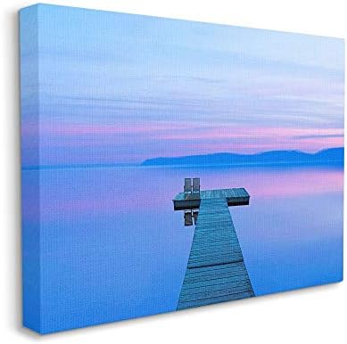 Stupell Industries Lake Lake Photo סגול כחול, עיצוב מאת ג'יימס מקלופלין קיר אמנות, 16 x 20, בד