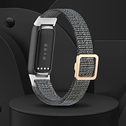 תואם של SeltureOne עבור Fitbit Luxe Scrunchie להקה, רצועות החלפת ניילון ספורט רך מתכוונן עבור Fit Bit Bit Luxe Fitness ו- Wellness Tracker רצועה לגברים נשים