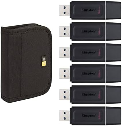 קינגסטון 32GB DataTraveler Exodia Flash Drive-DTX/32GB + Logic Case JDS-6 USB Drive Shuttle 6-Capecation-Black