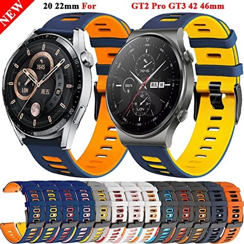 KGDHB 20 22 ממ סיליקון רצועות רצועות שעון חכמות עבור GT 2 Pro Watchband GT2 GT 3 42 46 ממ צמיד צמיד צמיד צמיד