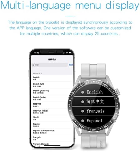 שעון חכם - ביצוע שיחות טלפון Smartwatch עבור iOS אנדרואיד, מסך עגול שעון חכם שעון Bluetooth שיחת מידע דחף דופק דופק חמצן דם ניטור לבריאות