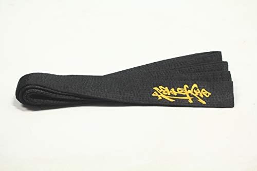 שיחאן קראטה חגורה שחורה רקמת סאטן קיוקושינקאי יפנית באורך 300 סמ