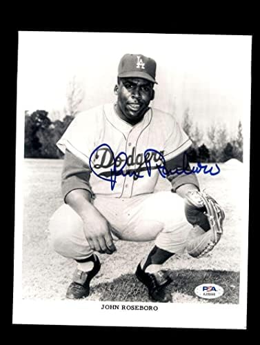 ג'ון רוזבורו PSA DNA COA חתום 8x10 תמונות דודג'רס חתימה - תמונות MLB עם חתימה