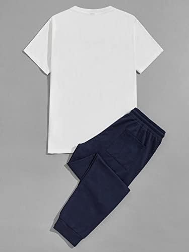 תלבושות שני חלקים של ניבז לגברים מכתב גברים ומכנסי טרנינג עם הדפס טרופי