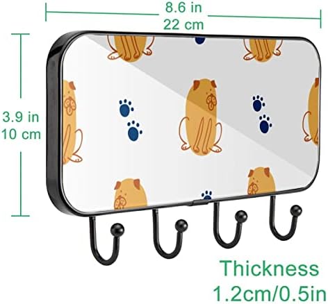 קיר מעיל הדפס כלבים מצוירים קיר קיר, מתלה מעיל כניסה עם 4 חיבור לעיל מעיל גלימות מגבות ארנק חדר אמבטיה כניסה לסלון