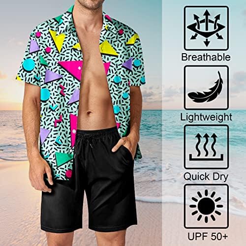 הוגלאזי שנות ה -80 שנות ה -90 חולצת הוואי לגברים וינטג רטרו כפתור גדול וגבוה למטה חולצות שרוול קצר תלבושת מצחיקה למסיבה