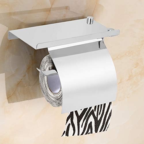 Udavivi ממקסם את שטח האמבטיה שלך עם מחזיק נייר טואלט נירוסטה עם קיר נירוסטה עם מדף טלפון - חומרת אמבטיה מודרנית ופונקציונלית עם אחסון רקמות