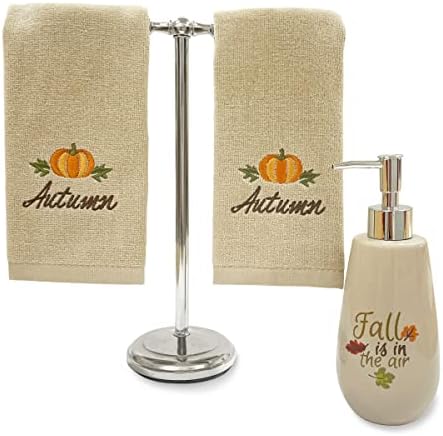 מצעי Avanti - הסתיו נמצא באוויר - מתקן סבון ומגבות אצבעות אצבעות, אביזרי אמבטיה ועיצוב