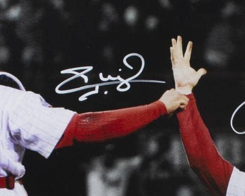 בראד לידג 'קרלוס רואיז חתום על 16x20 פיליז WS זרקור צילום JSA HOLO - תמונות MLB עם חתימה