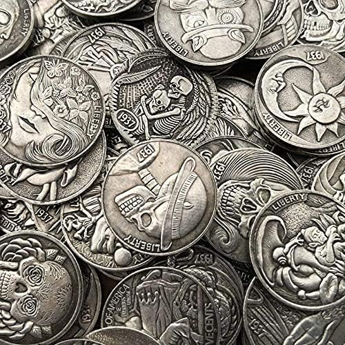 מטבע אתגר העתק מטבע זיכרון מטבע מצופה מכסף מטבע פוקר באפלו אמריקאי 1937 קולקציית מטבע קלטות מזכרת קולקציית מטבע מתנה ביתית