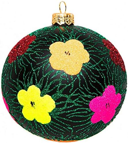 פרח תיקון פופ אמנות פולני זכוכית כדור חג המולד עץ קישוט תוצרת פולין