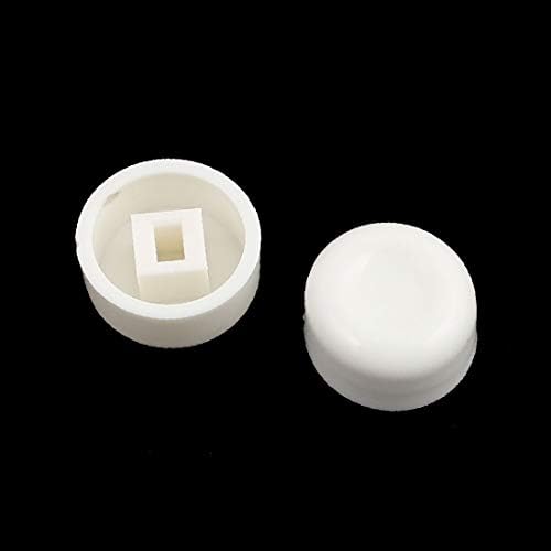 X-DREE 10 יחידות כפתור כפתור מישוש בצורת עגול מכסה מגן לבן למתג טאקט 13x7.7 ממ (Protezione לכל טאפי אטבע בקבוק פורמה rotonda da 10 pezzi bianco per fruttore cutle 13x7.7m