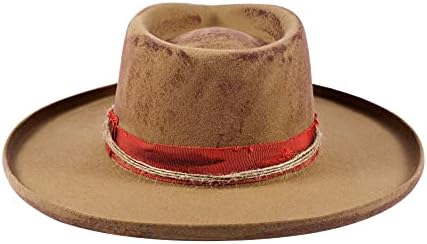 בציר רחב ברים פדורה כובעי גברים נשים צמר הרגיש פנמה חוואי כובע עם ברקים לוגו במצוקה/נשרף