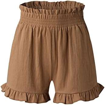 מכנסי פשתן כותנה לנשים בקיץ מזדמן מכנסיים קצרים מותניים קצרים רופפים מכנסי טרקלין נוחים קצרים נושמים מכנסי זיעה נושמים קצרים