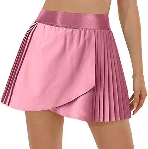 חצאית טניס קפלים של Husnainna לנשים גולף אתלטי חצאיות חמוצים מכנסיים קצרים זורמים עם כיס עם כיס עם כיס