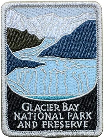 פארק הלאומי קרחון מפרץ ברזל על טלאי אפליקציה - אלסקה, ג'ונו, Nat'l Chounger 3 - לכובעים, חולצות, נעליים, ג'ינס, תיקים, תפירה לקישוט DIY מלאכת DIY