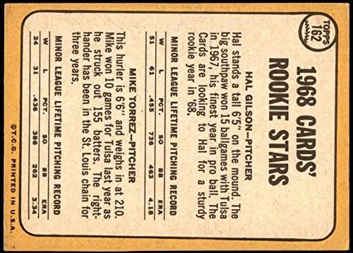 1968 Topps 162 כרטיסים טירונים מייק טורז/האל גילסון סנט לואיס קרדינלס לשעבר+ קרדינלים