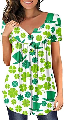 נשים חולצת יום פטריק הקדוש שרוול קצר אירי שמרוק גרפי טיז מצחיק מזל חולצות פרחוני לפרוע חולצה