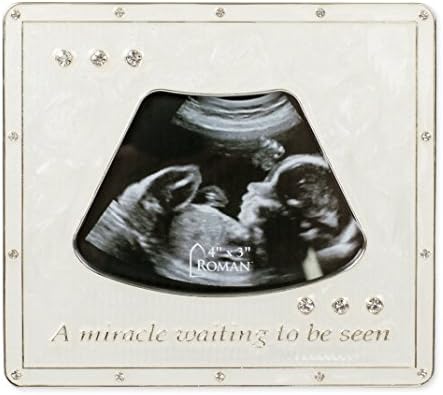 Roman Giftware Inc, Caroline Collection, תינוק חדש, 5.25 מסגרת אולטרסאונד 3x4, דתית, מעוררת השראה, עמידה