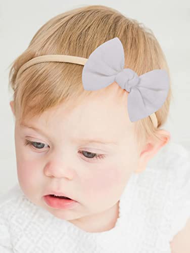 סט סרטי ראש של תינוקת טורבן - רצועת שיער אלסטית כתר קשרי קשת כורכת ליילוד תינוקות פעוט