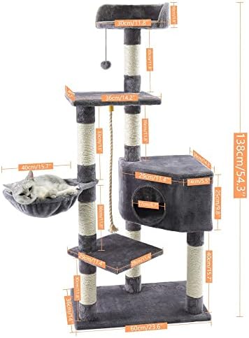 הוקאי רב-רמת חתול עץ בית לשחק מטפס פעילות מרכז מגדל ערסל דירה ריהוט שריטה הודעה לגורים