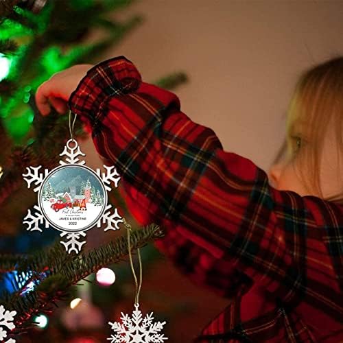 בדיל פתית שלג קישוטי ראשון חג המולד מותאם אישית שם אישית קישוט מתכת ייחודי פתית שלג קישוט חורף הפלאות קישוטי עבור חיות מחמד מאהב משפחה חברים עמית חידוש חג המולד מתנות