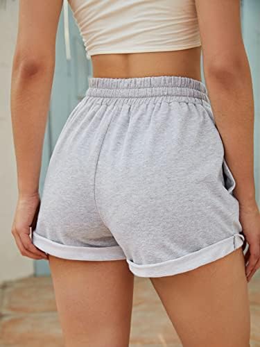 מכנסיים קצרים של Propfe לנשים שרוך מכנסי מסלול מגולגלים