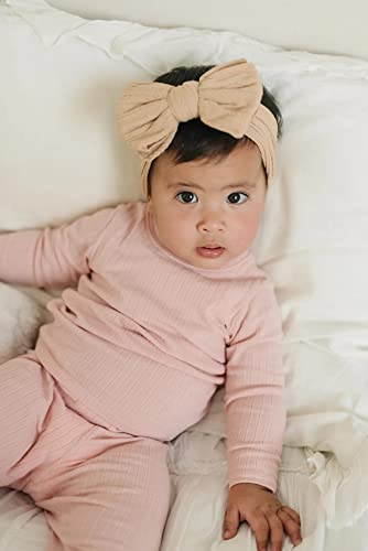 תינוק גדול קשתות סרטי ראש ניילון סרטי שיער שיער קשתות גומיות שיער אביזרי עבור תינוק בנות יילוד תינוקות פעוטות ילדים, חאקי