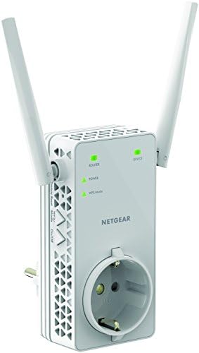 NetGear - Extender Network + משחזר WiFi Socket + Plug AC1200; 1 פוארטו לבן