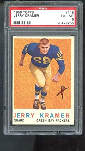 1959 Topps 116 Jerry Kramer Packers Rookie RC PSA 6 כרטיס כדורגל מדורג NFL - כרטיסי כדורגל לא חתומים