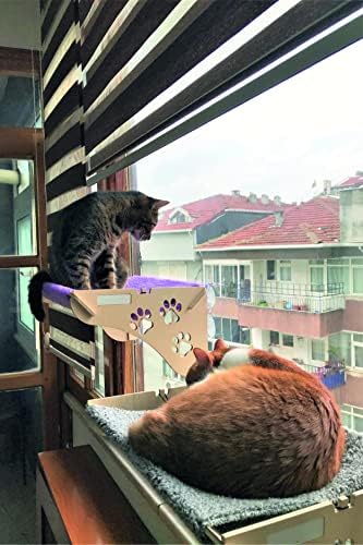 מיטת חתול כוס יניקה תלויה מזכוכית, ערסל חתול, מיטת חתול, ליטר: 17.7, וואט: 11.8 שעות: 7.8 אינץ,