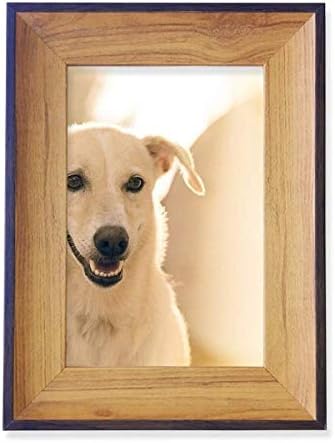 חיוך כלב לבן חיית מחמד תמונה תמונה מסגרת תערוכת תצוגה של ציור שולחן עבודה אמנות