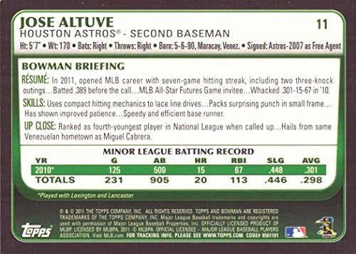 2011 דראפט בייסבול בייסבול 11 כרטיס טירון של חוסה אלטוב