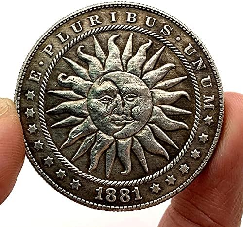 1881 מטבע משוטט שמש ירח מטבע מועדף מטבע זיכרון מטבע מכסף מצופה ביטקוין AITA מטבע מזל מטבע מטבע מטבע אספנות מטבע