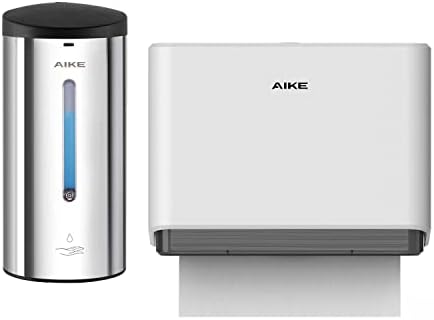 קיר קיר AIKE מתקן סבון אוטומטי ומתקן מגבות נייר, דגם AK1205 ו- AK5101