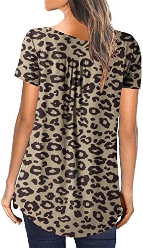 טיקוי נשים חולצות טוניקה מזדמנים לחותלות פס / הדפס מנומר חולצה עם צווארון חולצות חולצות קיץ כפתור