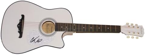 כריס ליין חתם על חתימה בגודל מלא גיטרה אקוסטית עם ג 'יימס ספנס אימות ג' יי. אס. איי. קוא - מוזיקת קאנטרי סופרסטאר-בוא נרכב, בעיות בנות, הקפות סביב השמש